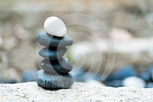 Balance stone stack, the difference always outstanding and put on top, stone, balance, rock, peaceful concept