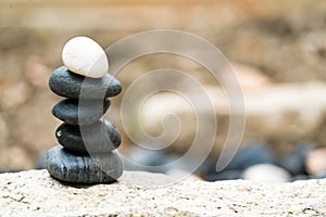 Balance stone stack, the difference always outstanding and put on top, stone, balance, rock, peaceful concept photo