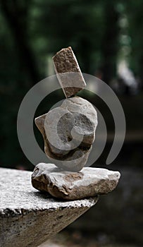 Balance of stones. The concept of meditation in the stones is stacked in pyramid. Krasnodar region