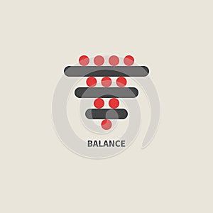 Balance symbol. Psychological wellbeing, logo stability. Peace of mind sign