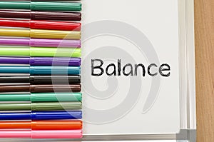 Balance text concept