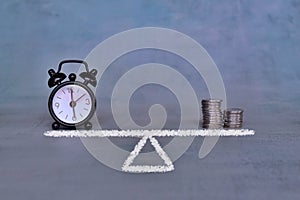 Balance between time and money concept