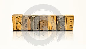 Balance Word Block Letters - Isolated White Background