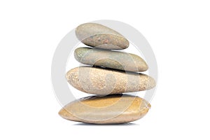 Balance zen pebble Stones isolated onwhite background, Spa ideas photo