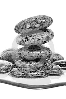 Balanced black zen stones