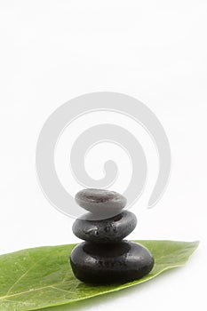 Balanced black zen stones