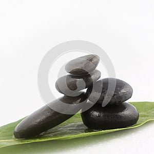 Balanced black zen stones