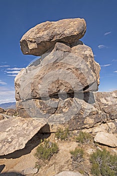 Balanced Boulders at the Top of a Desert Mountain