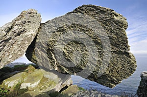 Balanced Devonian Limestone Rock photo