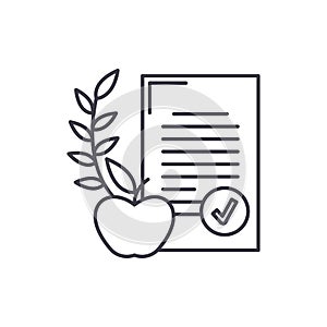 Balanced diet line icon concept. Balanced diet vector linear illustration, symbol, sign