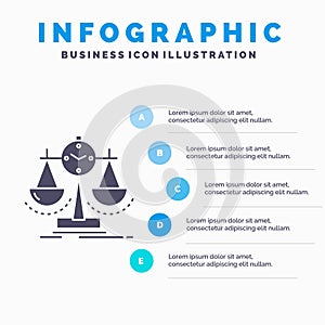 Balanced, management, measure, scorecard, strategy Infographics Template for Website and Presentation. GLyph Gray icon with Blue