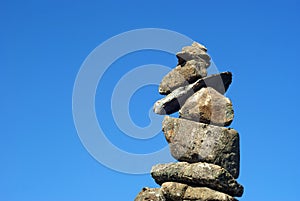 Balanced pyramid of stones