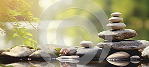Balanced River Stones in Zen Harmony