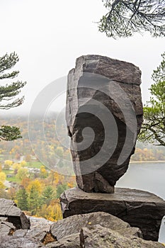 Balanced Rock, Devil`s Lake, Wisconsin