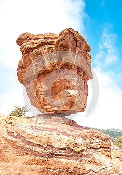 Balanced rock in the Garden of the Gods in Colorado Springs, Colorado