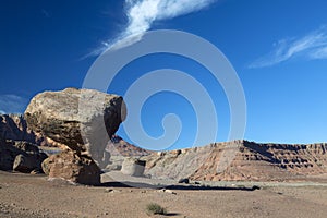 A Balanced Rock with the Vermilion cliffs in the background