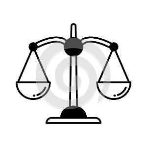 Balanced scale half glyph vector icon which can easily modify or edit photo
