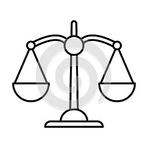Balanced scale Outline vector icon which can easily modify or edit