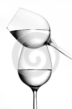 Balanced wine glasses photo
