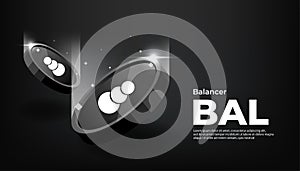 Balancer BAL coin banner. BAL coin cryptocurrency concept banner background