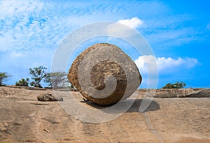 Balancing Ball in Mahabalipuram, a UNESCO World Heritage Site
