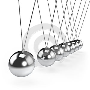 Balancing balls Newton`s cradle pendulum