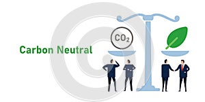 balancing carbon neutral CO2 gas emission offset leader make deal agreement business neutralize pollution impact