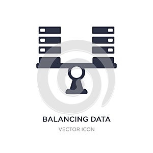 balancing data icon on white background. Simple element illustration from Networking concept