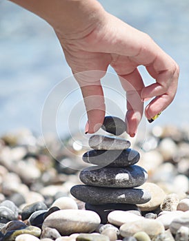 Balancing pebble tower