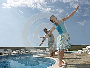 Balancing at the pool