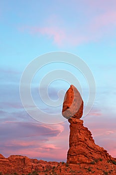 Balancing rock late sunset