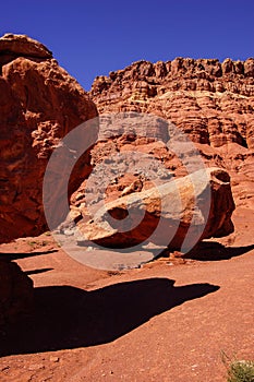 Balancing rock on tiny pedestal