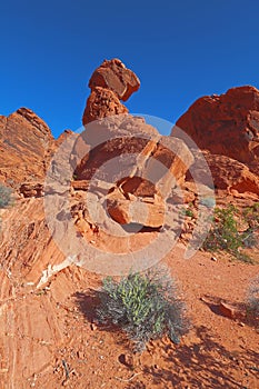 Balancing Rock at Valley of Fire State Park, Nevada vertical photo