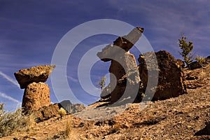 Balancing rocks located near Culver, Oregon