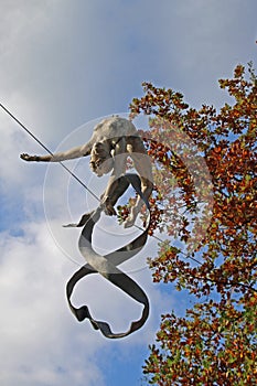 A balancing sculpture by Jerzy Kedziora, Olsztyn near Czestochowa, Silesia, Poland
