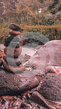 Balancing Stone on the river