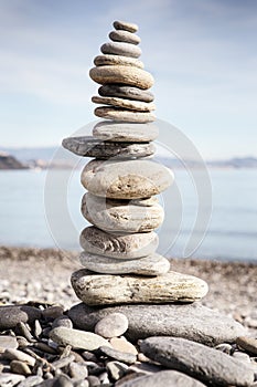 Balancing stone on top of each other photo