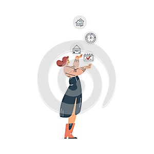 Balancing tasks lifestyle vector illustration