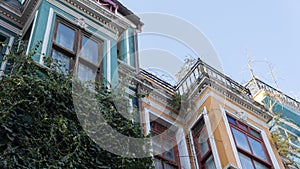 Balat district in Istanbul Turkey. Colorful houses in Balat. historic streets in Istanbul