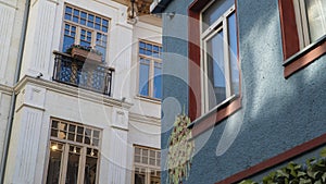 Balat district in Istanbul Turkey. Colorful houses in Balat. historic streets in Istanbul