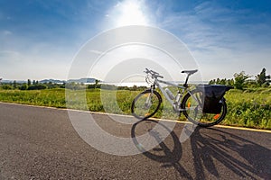 Balaton lake, Hungary. Touring bicycle