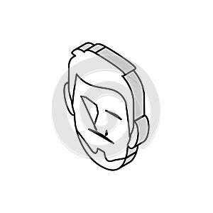 balbo beard hair style isometric icon vector illustration
