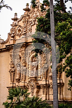 Balboa park architecture showing the ornate details