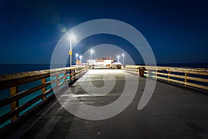 The Balboa Pier at night