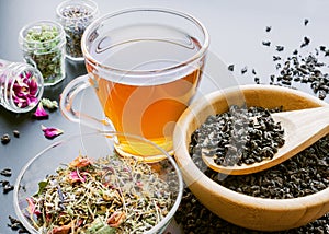 Balck and herbal tea