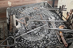 Balcksmith forge with tools