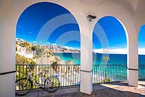 Balcon de Europa and beach in Nerja view photo