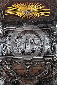 Balcon in a gothic church, Munich. Germany photo