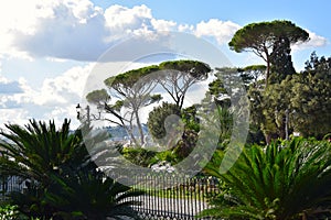 Balconata del Pincio in Villa Borghese in the city of Rome, Italy