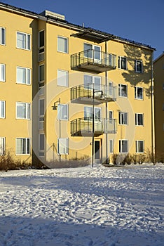 Balconies in apartment residential building